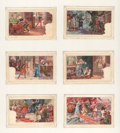 Opera originale per un set di carte Liebig: Wagner, I Maestri Cantori da European School