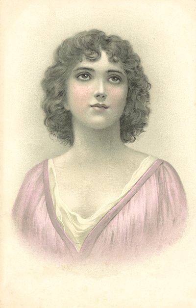 Ritratto di ragazza (litografia a colori) da European School