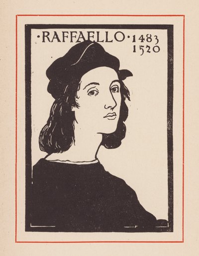 Raffaello, artista e architetto italiano del Rinascimento (litografia) da European School