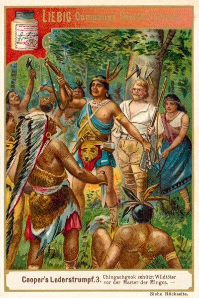 Scena da Il cacciatore di cervi, di James Fenimore Cooper da European School