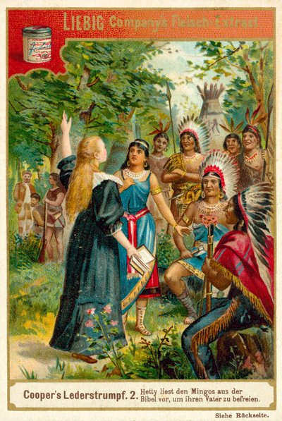 Scena da Il cacciatore di cervi, di James Fenimore Cooper da European School