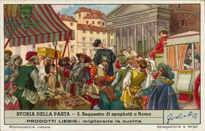 Sequestro di spaghetti commercializzati illegalmente, Roma (chromolitho) da European School