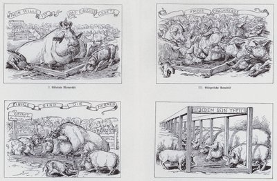 Cartone socialista del 1895 sulle diverse forme di governo da European School