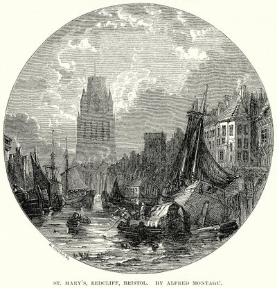 Santa Maria, Redcliff, Bristol. Di Alfred Montagu (incisione) da European School