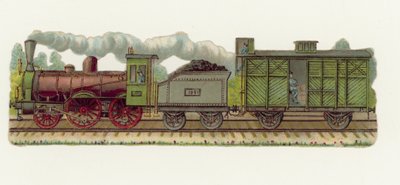Treno a vapore (cromolito) da European School