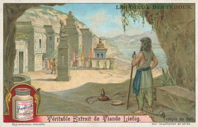 Tempio di Bali, carta Liebig, inizio XX secolo (cromo) da European School