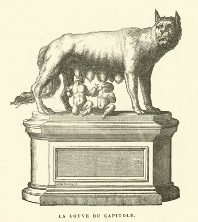 La Lupa Capitolina, scultura in bronzo che raffigura la lupa che allatta Romolo e Remo, i gemelli fondatori di Roma da European School