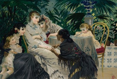 La chiromante (cromolitografia) da European School