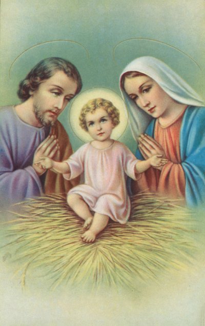 La Sacra Famiglia (litografia a colori) da European School