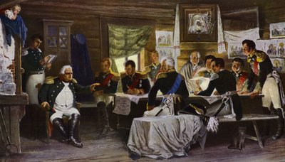 Il Consiglio Militare a Phily (litografia a colori) da European School
