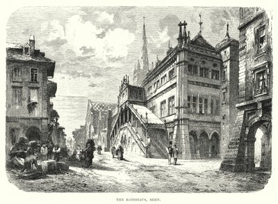 Il Rathaus, Berna (incisione) da European School