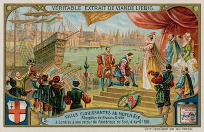 La ricezione di Francis Drake a Londra dal Sud America nel 1581 da European School