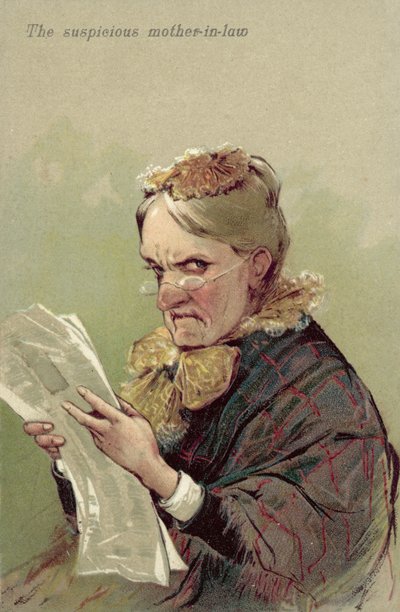 La suocera sospettosa (litografia a colori) da European School