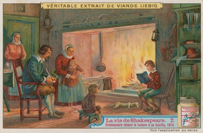 Il giovane Shakespeare legge alla sua famiglia, 1574 da European School