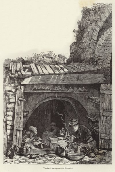 Negozio di un calzolaio, a Gerusalemme da European School