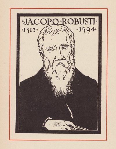 Tintoretto, artista italiano del Rinascimento (litografia) da European School
