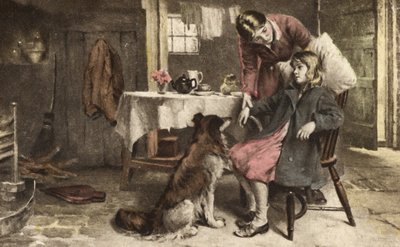 Bambina malata (litografia a colori) da European School