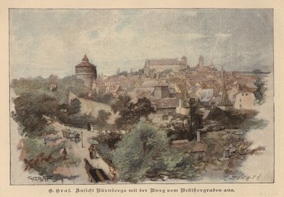 Vista di Norimberga e del suo castello, Germania da European School
