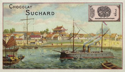 Nave da guerra a Taku, Cina, Ribellione dei Boxer, 1900 da European School