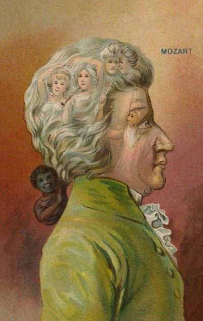 Wolfgang Amadeus Mozart, compositore austriaco (cromolito) da European School