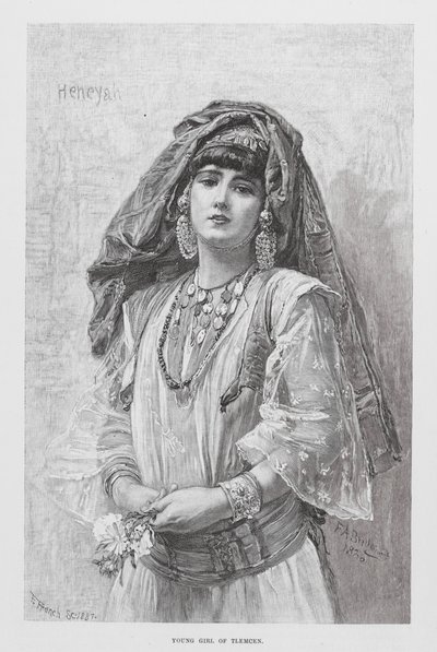 Giovane ragazza di Tlemcen (incisione) da European School