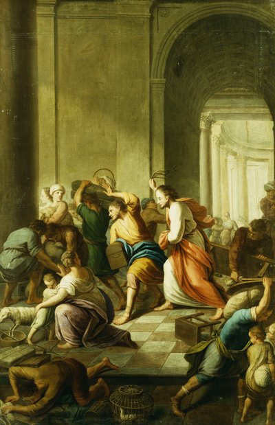 Cristo che Scaccia i Cambiavalute dal Tempio da Eustache Le Sueur