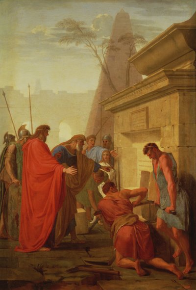 Dario Istaspe apre la tomba di Nitocris, c.1649 da Eustache Le Sueur