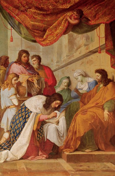 San Luigi Guarisce i Malati da Eustache Le Sueur