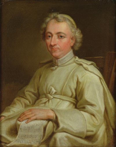 Ritratto di un canonico con uno spartito da Eustache Restout