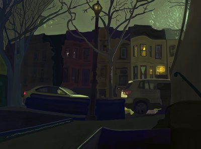 6 AM Lato sud della strada, Prospect Park (arte digitale) da Evan Sklar