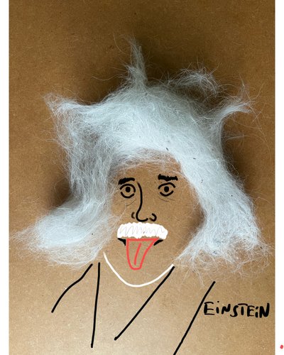 Albert Einstein (disegno a collage) da Evan Sklar
