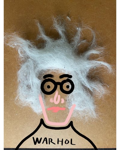 Andy Warhol (disegno a collage) da Evan Sklar