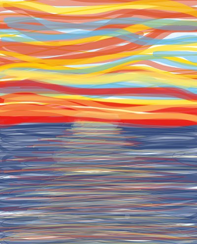 Oceano Atlantico, 2018 (disegnato a mano su un iPad con una matita Apple) da Evan Sklar