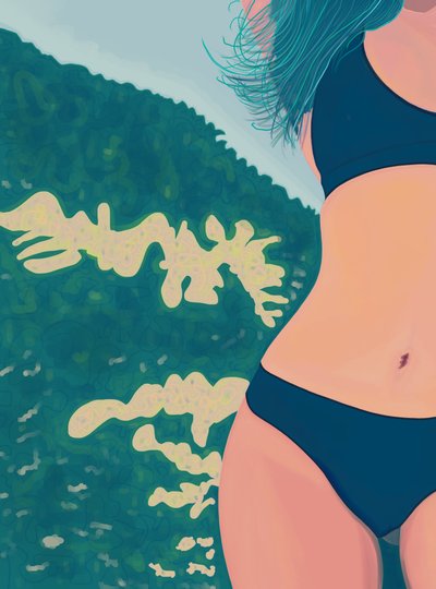 Bikini blu, Brooklyn (arte digitale) da Evan Sklar