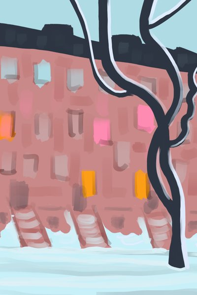 Pietre di pietra nella neve (arte digitale) da Evan Sklar