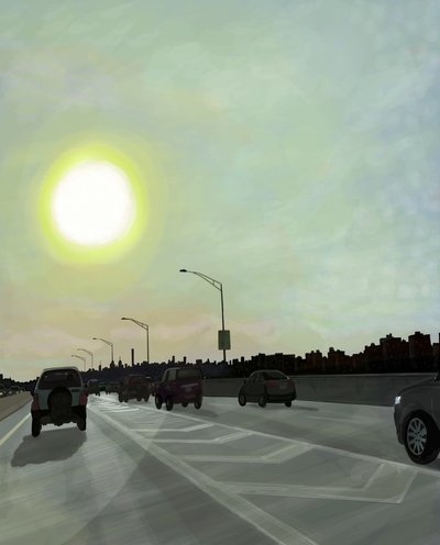 Bruckner Expressway , Brooklyn (arte digitale) da Evan Sklar