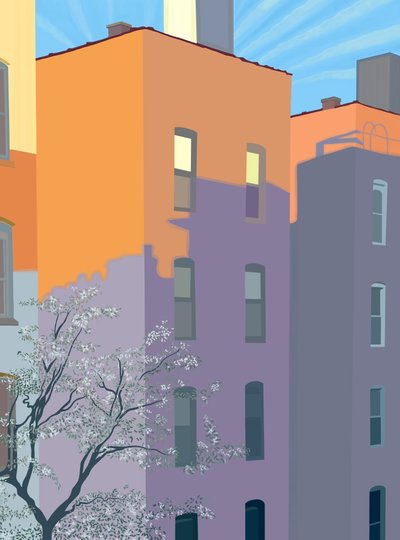 Ombre di edifici su edifici (arte digitale) da Evan Sklar