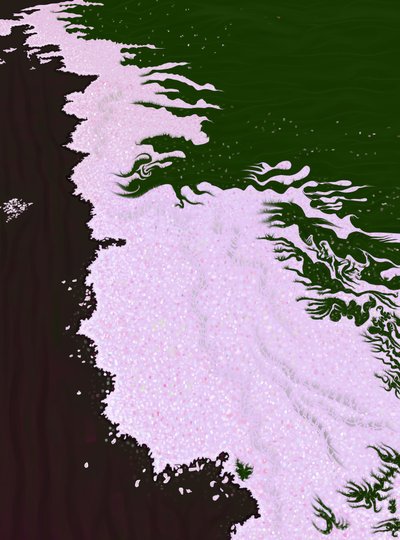 Petali di ciliegio a terra (arte digitale) da Evan Sklar