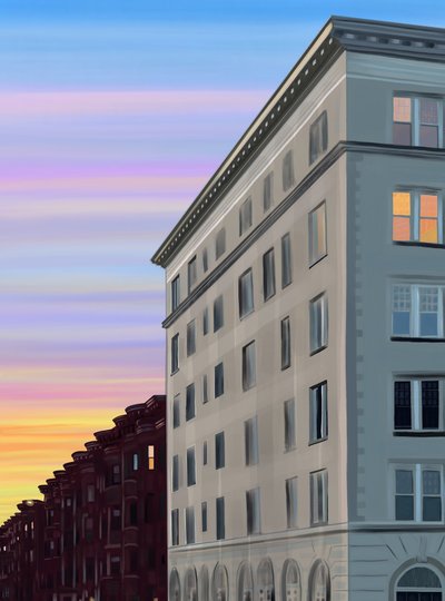 Angolo tra Eigth Street e Prospect Park West (arte digitale) da Evan Sklar