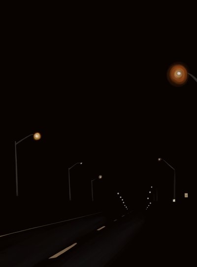 Guidare la strada di notte #2 Brooklyn (arte digitale) da Evan Sklar