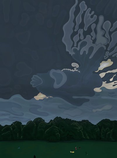 Crepuscolo e nuvole, Prospect Park, Brooklyn (arte digitale) da Evan Sklar