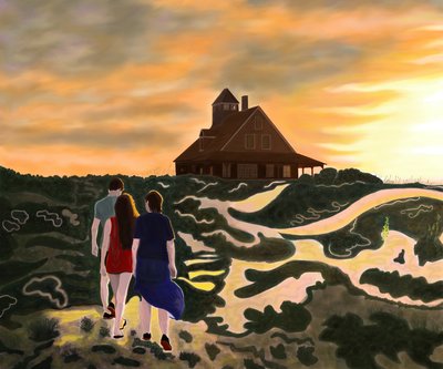 Tornando a casa per cena, North Swan Beach (arte digitale) da Evan Sklar