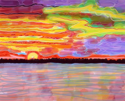 Fiume Hudson, Brooklyn (arte digitale) da Evan Sklar