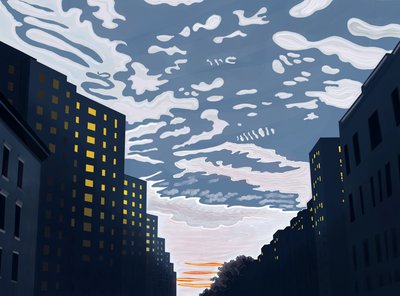 Guardando a est sulla 20a strada (arte digitale) da Evan Sklar