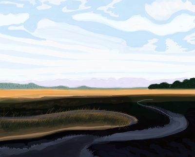 Low Country, 2016 (disegnato a mano su un iPad con una matita Apple) da Evan Sklar