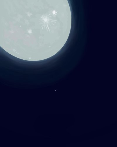 Luna e Saturno, 2020-24 circa (arte digitale) da Evan Sklar