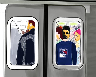 Rabbia a New York (arte digitale) da Evan Sklar