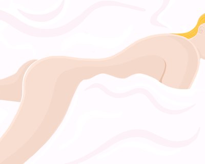 Nudo sul letto (arte digitale) da Evan Sklar