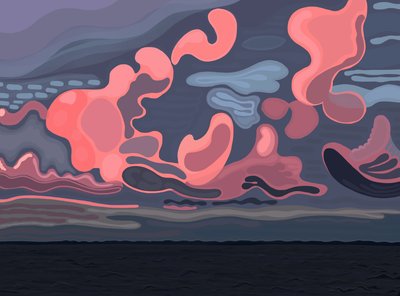Oceano e nuvole, Brooklyn (arte digitale) da Evan Sklar