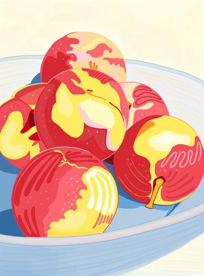 Pesche nella ciotola, Brooklyn (arte digitale) da Evan Sklar